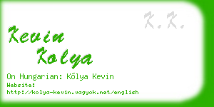 kevin kolya business card